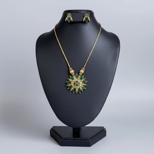 Antique Enamel Short Haram with Studs