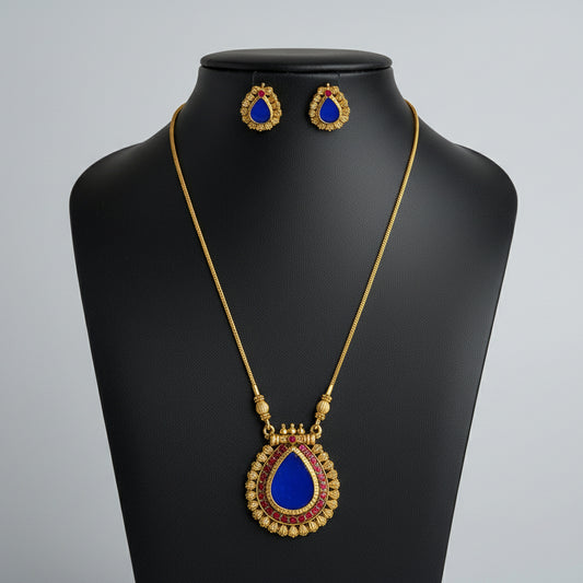 Antique Enamel Pendant with Studs