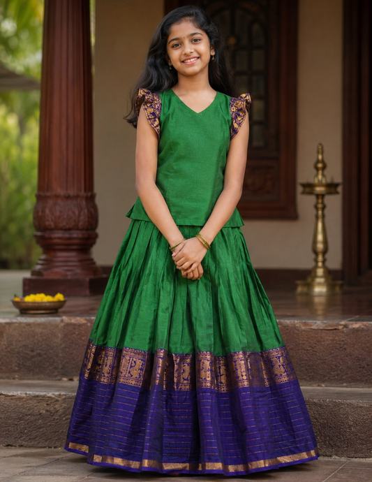 Narayanpet Cotton Skirt & Top Set | Ages 1–12 Years