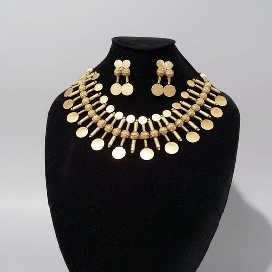 Trending Lakshmi Coin Necklace Set with Ear Studs - Divine Temple Jewellery