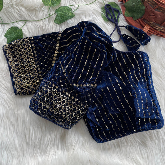 Velvet designer readymade saree blouses