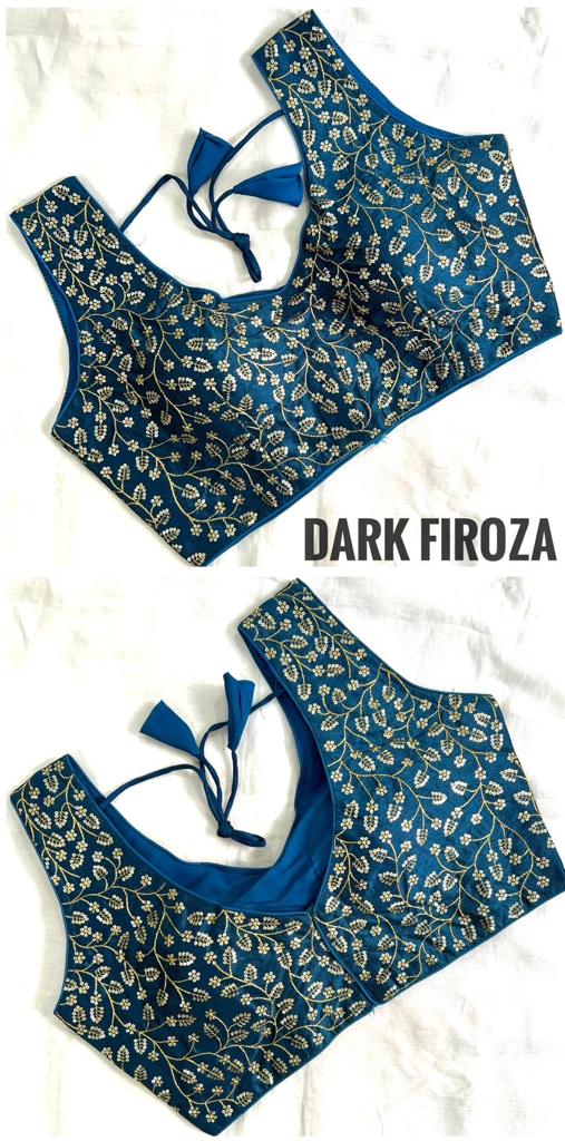 Designer Thread work Silk readymade saree blouses