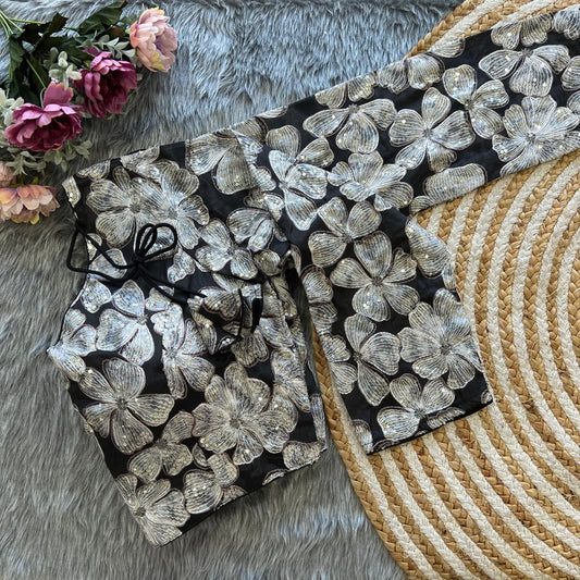 Heavy Chinon Partywear readymade saree blouses