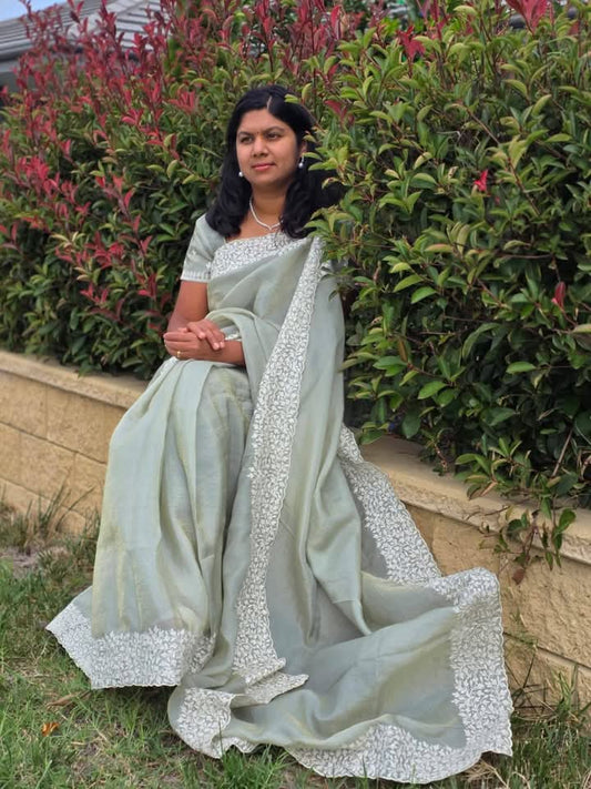 Crushed Organza Saree