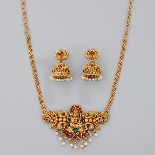 Lakshmi Temple Choker Necklace Set with Jhumka Earrings