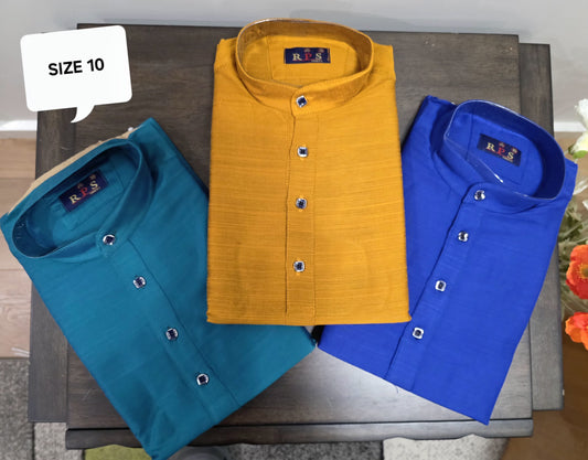 Boys Indian Traditional Kurtha+ Velcro Dhoti/Mundu (10 years)