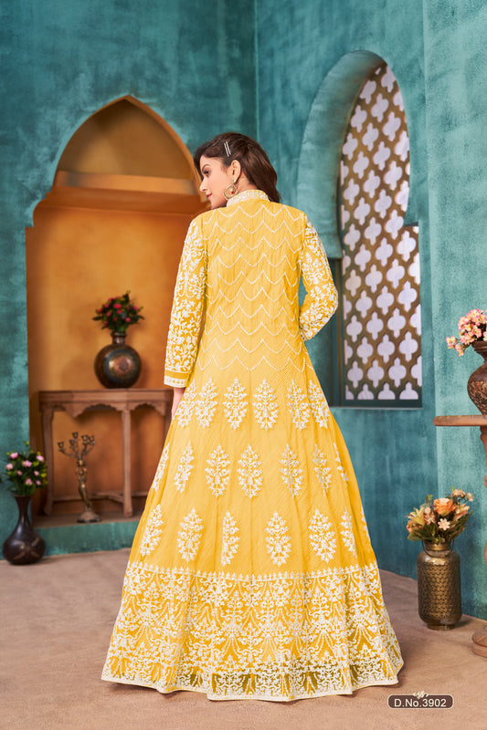 Yellow Heavy sequence Salwar Suit