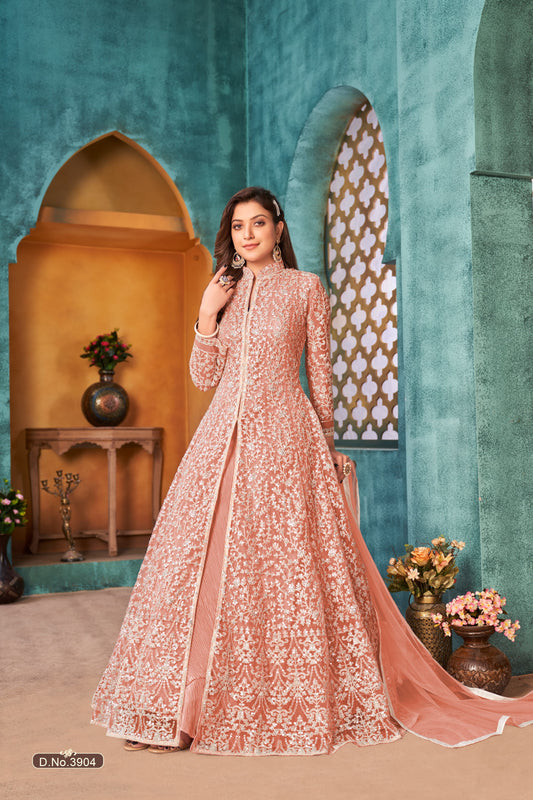 Peach Heavy sequence Salwar suit