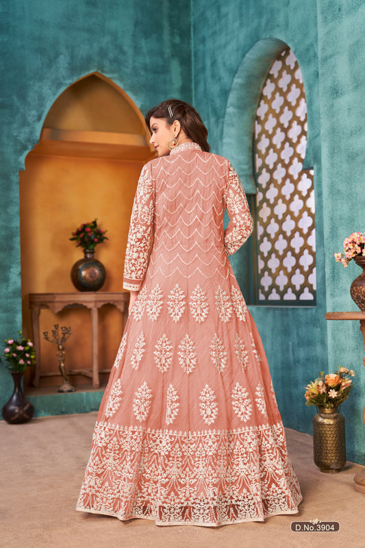 Peach Heavy sequence Salwar suit