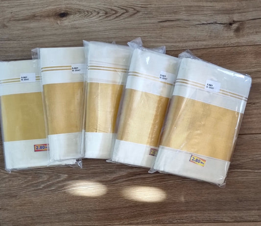 Kerala cotton setmundu with 4 inch border
