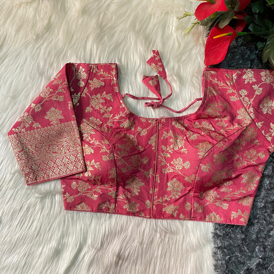 Dola silk Redaymade saree blouse