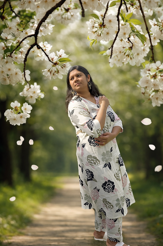 Printed Cotton Co-ord Set : Women Indian Ethnic wear / Casual Indian wear