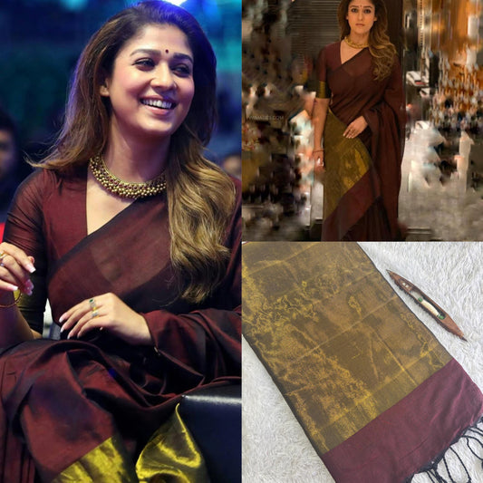 Nayanthara inspired Khadi Cotton saree