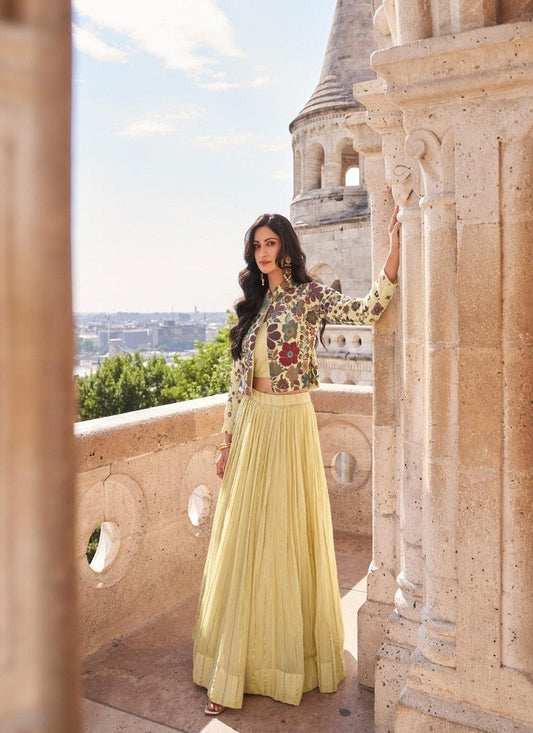 Beige Colour Premium Silk Readymade suit