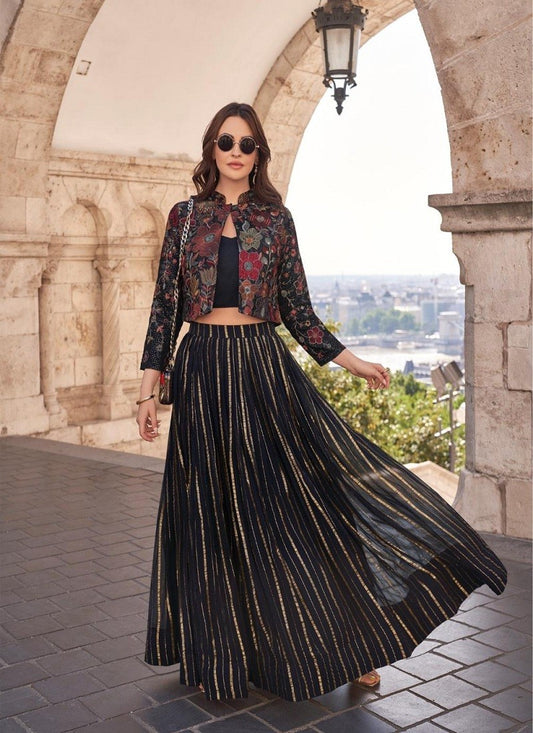 Black colour Premium Silk readymade Suit