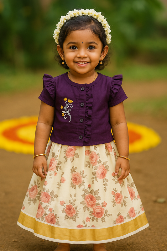 Girl's Traditional Top and long Skirt (0-5 years)